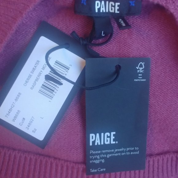 NWOT Paige Cherise Sweater Raspberry Mousse WoolSz Large - Picture 6 of 10
